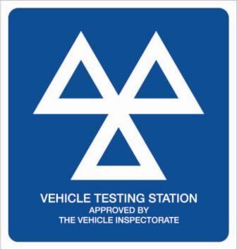 Vehicle Testing Station sign, approved by the Vehicle Inspectorate