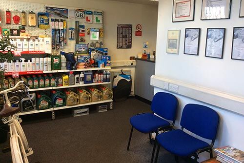Reception and waiting area with seating